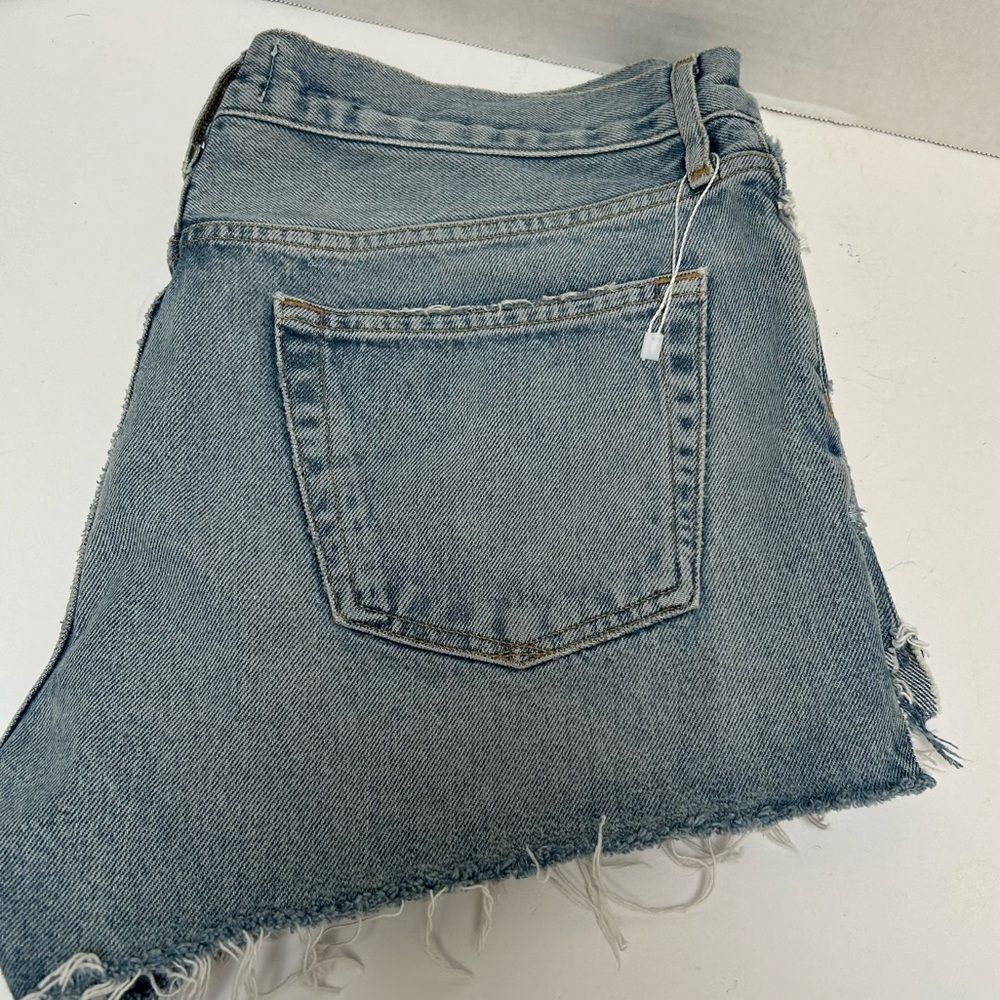 Agolde NWOT Parker Button Fly Hi-Rise Rapture Light Shorts Distressed size 27